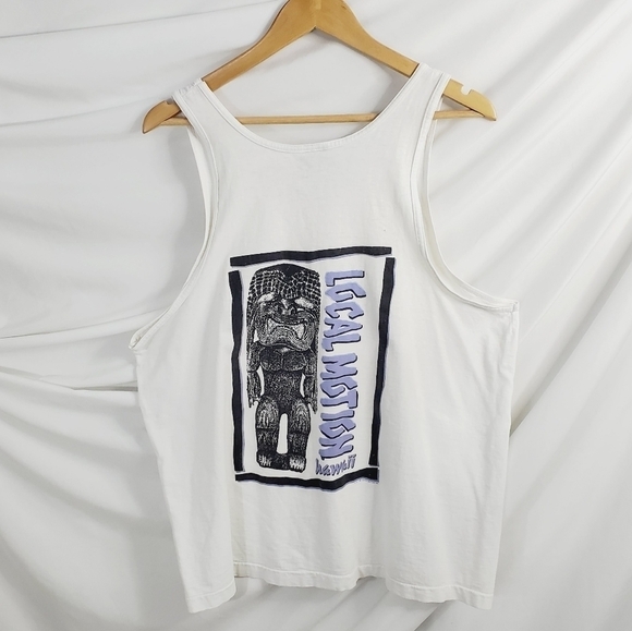 VTG Local Motion 80s 90s Hawaii Tank Top XL White Double Sided Single Stitch USA - Picture 6 of 10